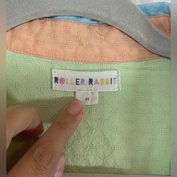 Roller Rabbit Multicolored Collared Long Sleeve Button Down Blouse Women’s M - Picture 4 of 12